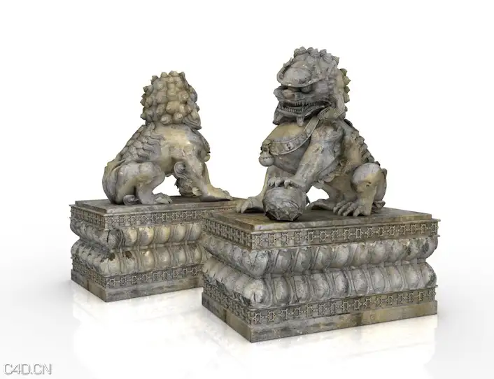 古代雕刻石狮C4D模型 Stone lions 3D model - C4D之家 - cinema4d_ 2015-09-30 16.59.15.jpg