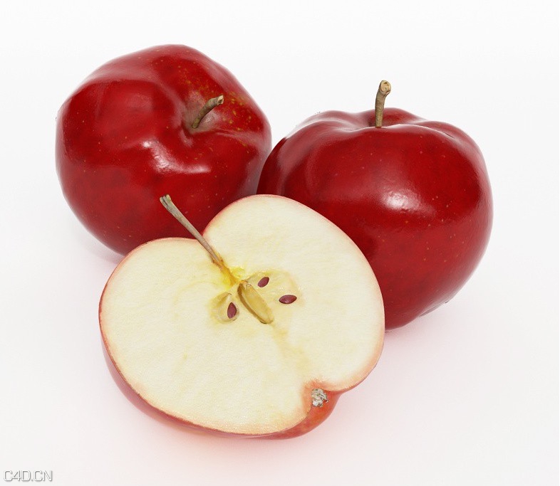 水果蔬菜模型合集：番茄、香蕉、苹果、玉米C4D模型