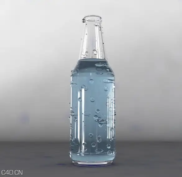 长满水珠的饮料瓶C4D模型 Drink bottles 3D model