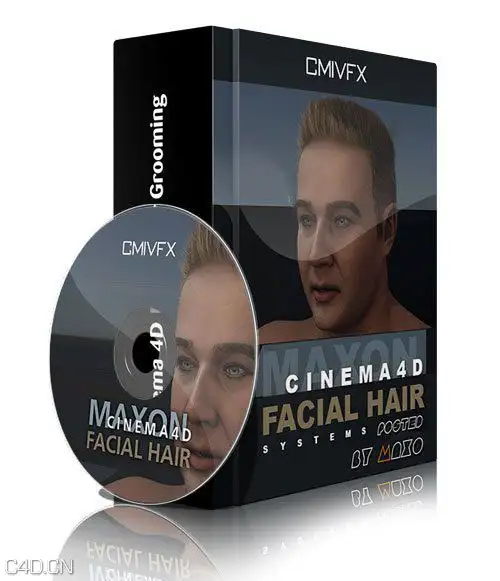 C4D面部毛发梳理教程cmiVFX - Cinema 4D Facial Hair Grooming