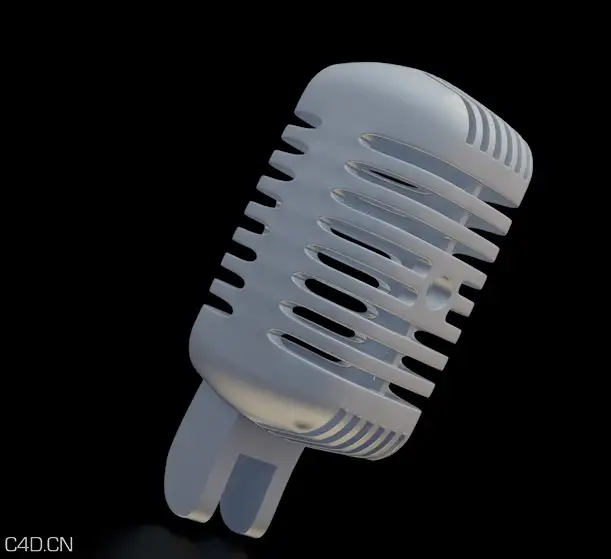 老式麦克风头C4D模型 Microphone