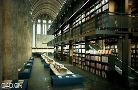 图书馆3D模型 3DS MAX Library 3D Model 2009