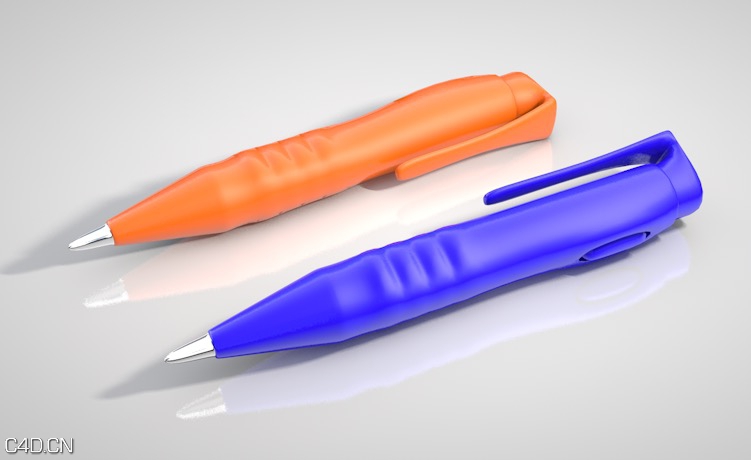 卡通圆珠笔C4D模型 Ball point pen 3D model