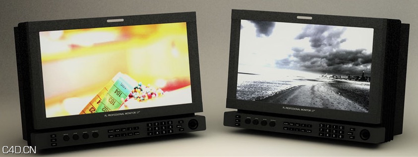 视频监视器C4D模型 mox Video-Monitors