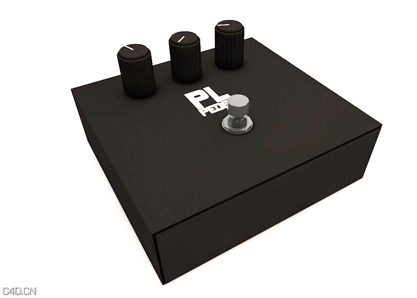 调音按钮台C4D模型 Distortion Pedal 3d models