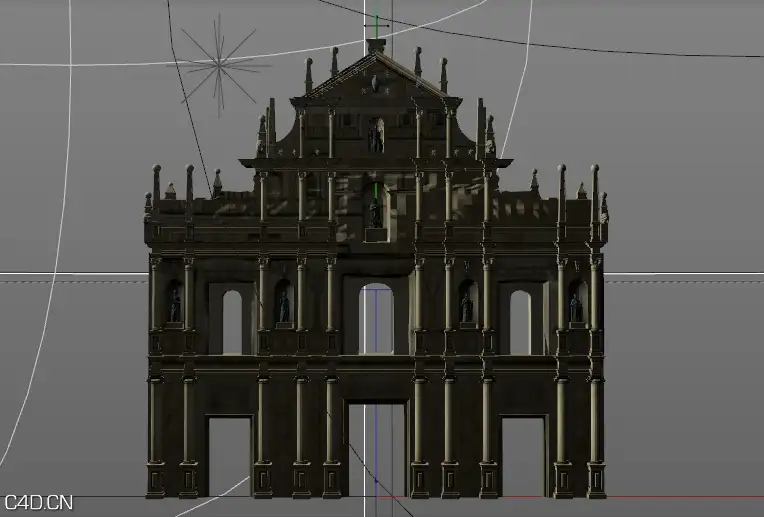 澳门大三巴牌坊3D 模型