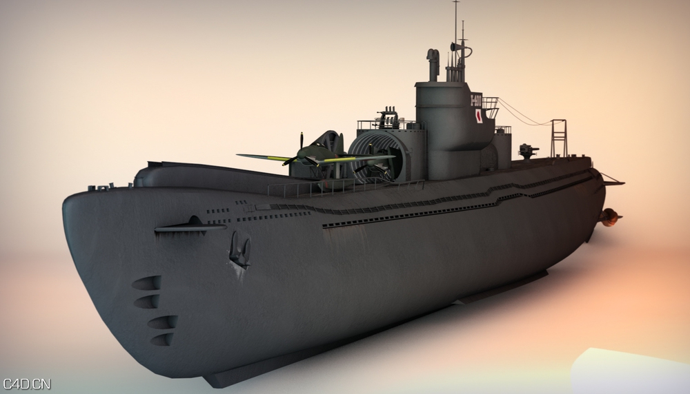 潜艇C4D模型 Submarine Model