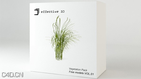 植物模型-草3D模型合集 Effective 3D – Free models VOL.01: Vegetation Pack