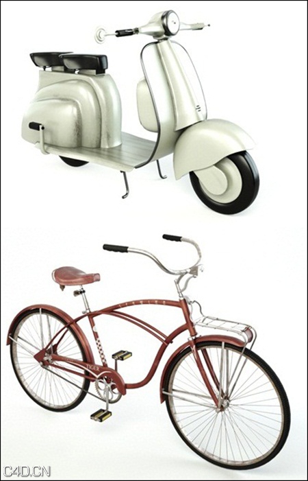 摩托车、自行车3D模型 Old Vespa ,Old Bicycle - C4D之家 - forum-201502-14-193225wgnpd9ynn9ffpfam.jpg