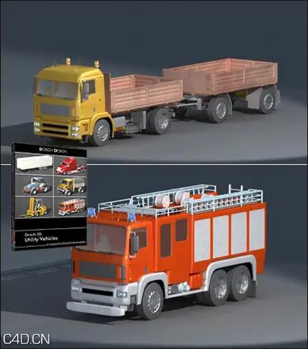 实用的工程车3D模型 Dosch Design: Utility Vehicles