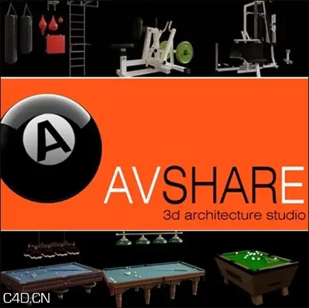 健身器材、娱乐器械3D模型合集 Avshare – Sport Accessories and Billiard Tables
