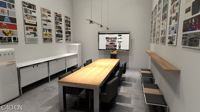 小型会议室C4D模型 3D Meeting Room Scene
