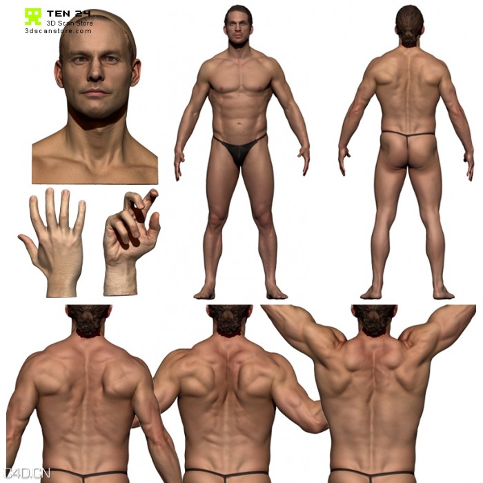 男性女性高精3D模型 3D Scan Store Male and Female Base Mesh Bundle - C4D之家 - CMap01-700x700.jpg