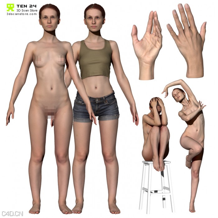 男性女性高精3D模型 3D Scan Store Male and Female Base Mesh Bundle - C4D之家 - Shop-Image_C-700x700.jpg