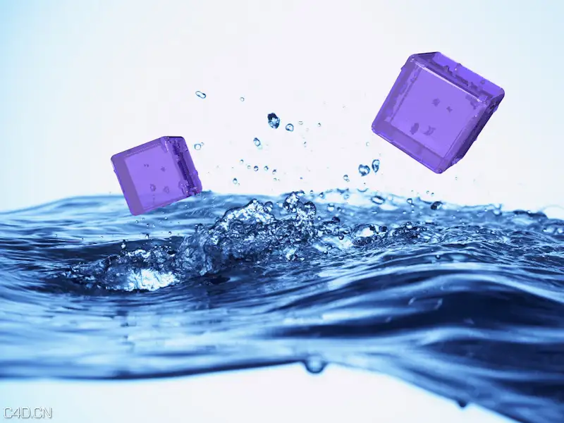 C4D制作的透明方块 - C4D之家 - 1.png