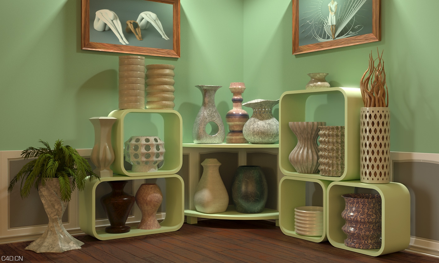 18个异国情调的花瓶3D模型 Exotic Vase Collection, Vol. 01 - C4D之家 - vase_collection.jpg