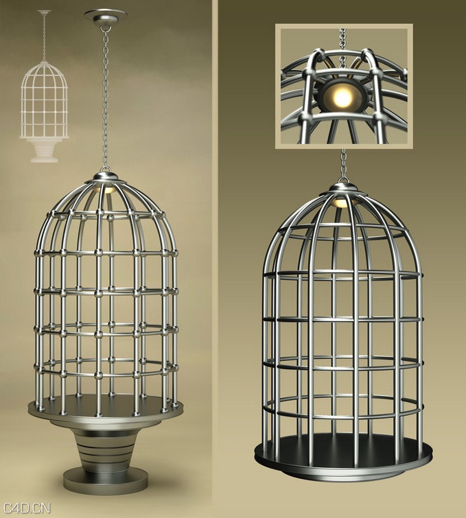 鸟笼C4D模型 Bird Cage Objects