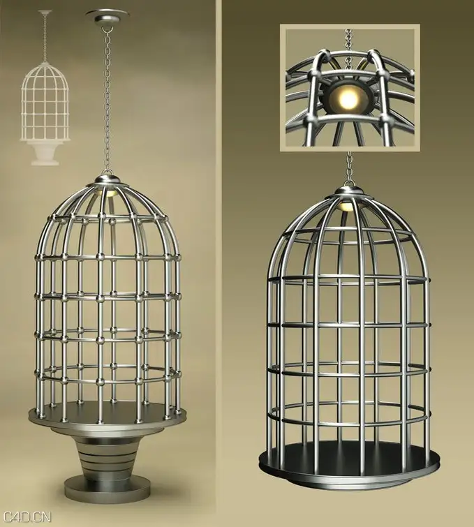 鸟笼C4D模型 Bird Cage Objects