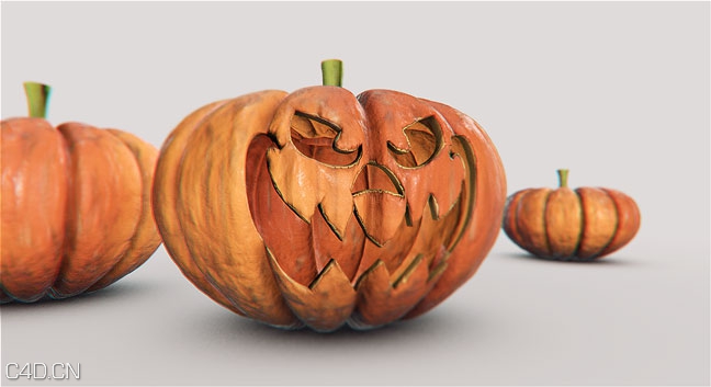万圣节南瓜C4D模型 C4D Halloween Pumpkin by Remco