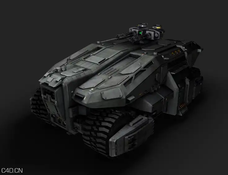 星球大战科幻宇宙飞船：APC装甲战车、APC科幻战车C4D模型 SciFi_APC