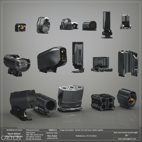 未来科幻机械武器零件C4D模型 Vitaly Bulgarov BlackWidow Pack - C4D之家 - BlackWidow_AttachmentBlocks_01.jpg