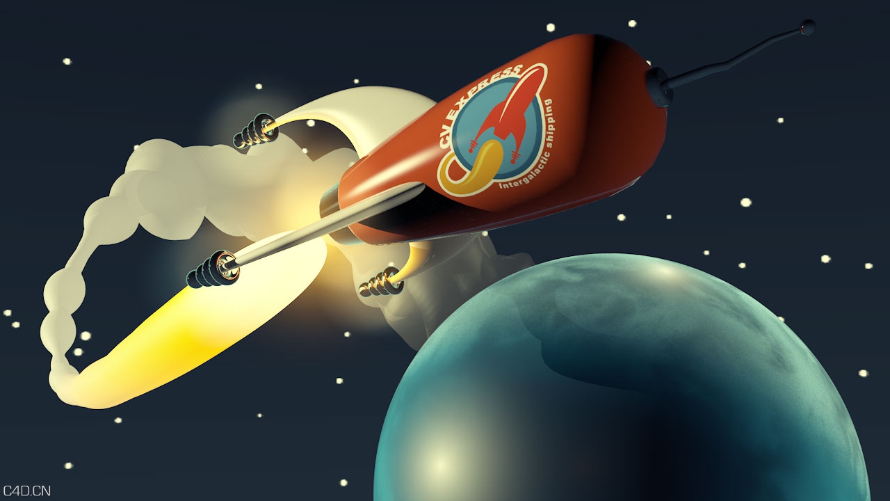 C4D /AE创建卡通太空飞船飞行视频教程 Getting Started with CINEMA 4D