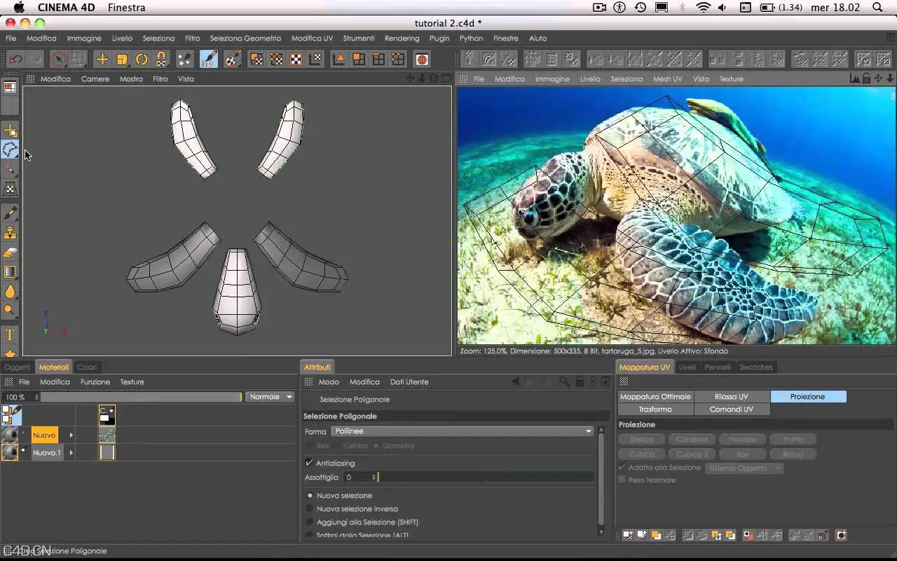 C4D海龟建模贴图教程 Tutorial Cinema 4d Texture Tartaruga LowPoly