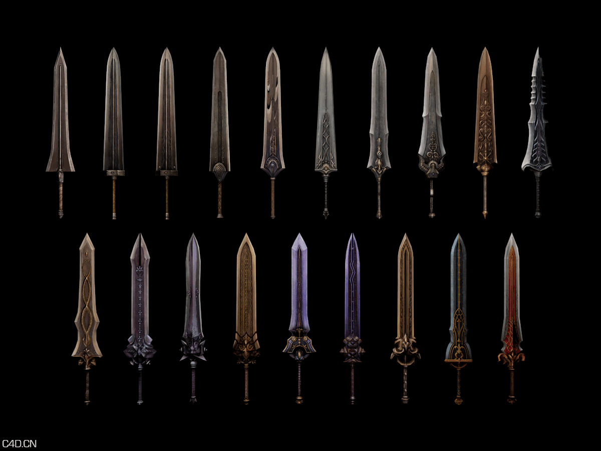 游戏道具模型：20把宝剑C4D模型 The game model of the sword - C4D之家 - 4(X1(9Z`J4X~4R7MHV`2.png