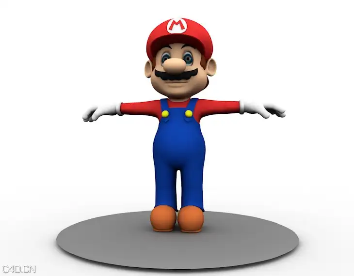超级马里奥兄弟C4D模型 mari