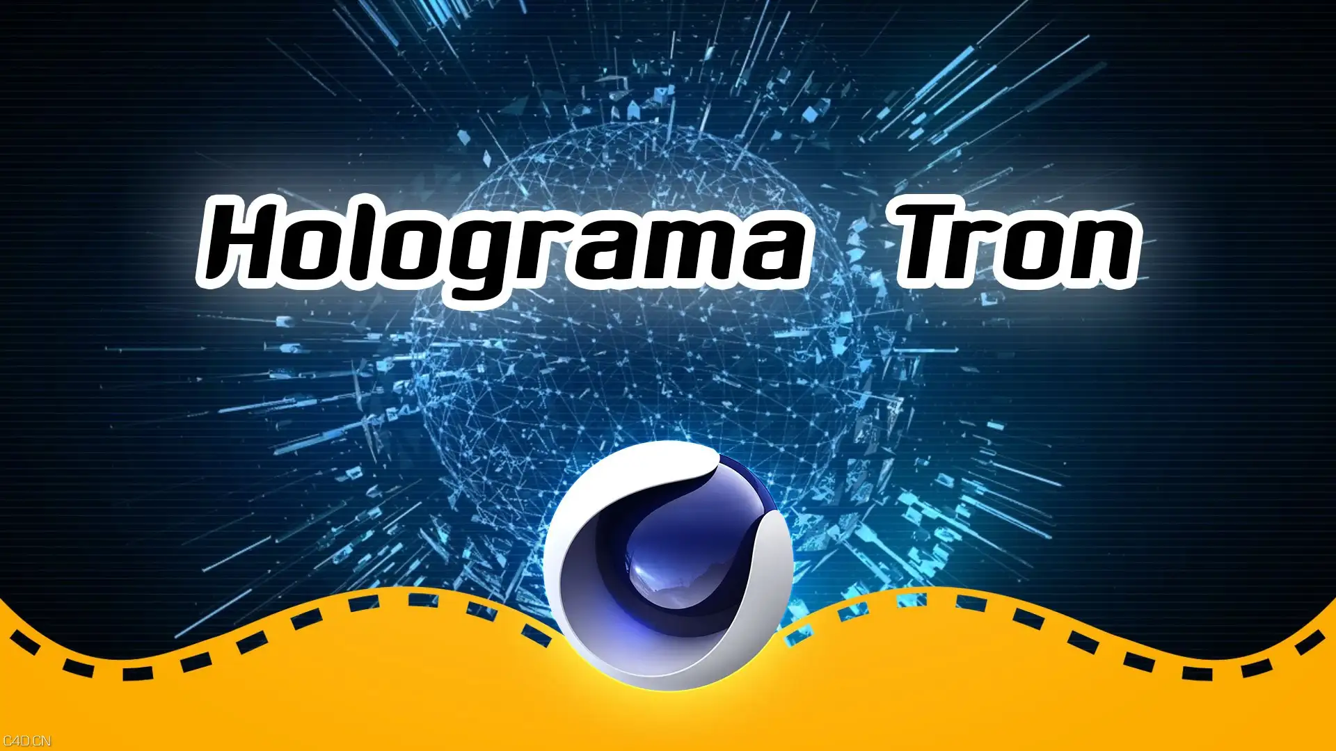 C4D制作全息图像元素视频教程 Hologram Tron - Cinema 4D C4d in Portuguese