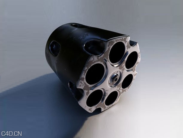 C4D左轮手枪弹仓建模视频教程 cinema4d basic modeling Revolver shape