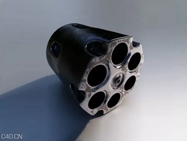 C4D左轮手枪弹仓建模视频教程 cinema4d basic modeling Revolver shape
