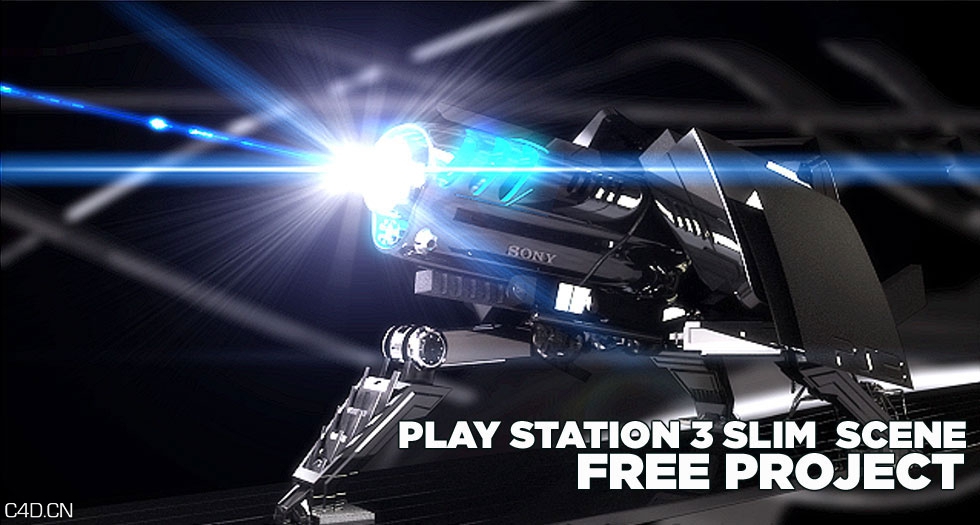 索尼PS3广告C4D完整工程（含动画）ps3 slim commercial (MahenJunggul made)