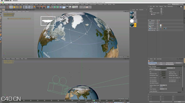C4Dmap路径生成器 XPRESSO 3D map route builder