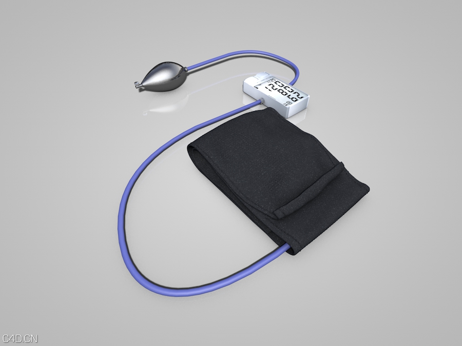 医院医疗器械：台式充气水银血压计C4D模型 Blood-Pressure-Cuff - C4D之家 - 1.jpg