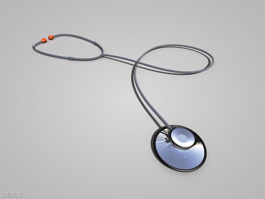 医院医疗器械：听诊器C4D模型 Stethoscope - C4D之家 - 1.jpg