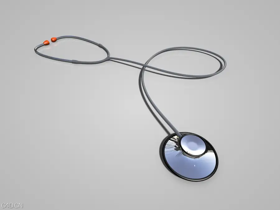 医院医疗器械：听诊器C4D模型 Stethoscope - C4D之家 - 1.jpg