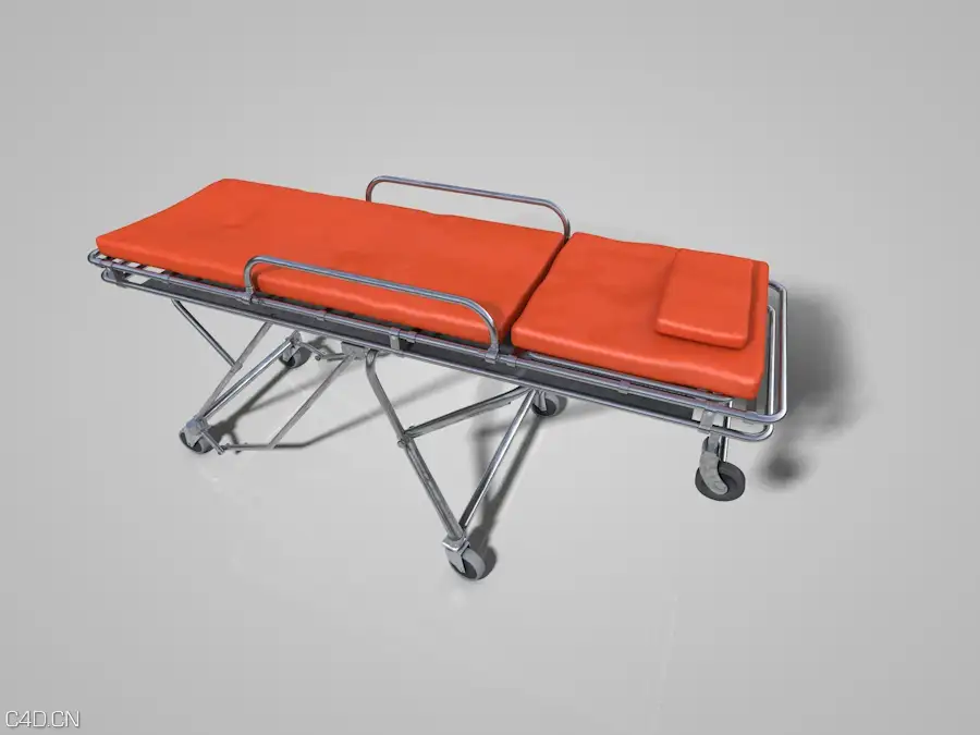 医院医疗器械：急救担架C4D模型 Emergency Stretcher - C4D之家 - 1.jpg