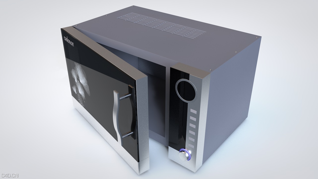 格兰仕微波炉C4D高精度模型 Microwave Oven - C4D之家 - 微波炉模型.jpg