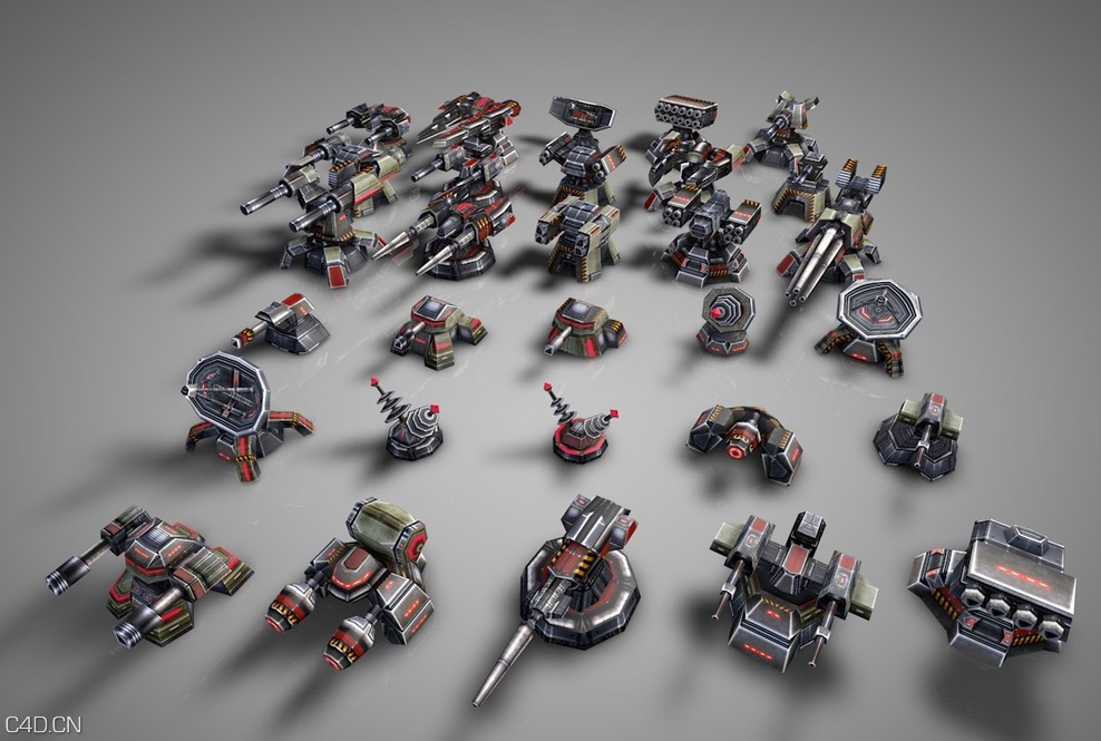 34个游戏塔防炮台C4D模型 Battery - C4D之家 - cinema4d_ 2015-11-27 00.42.04.jpg