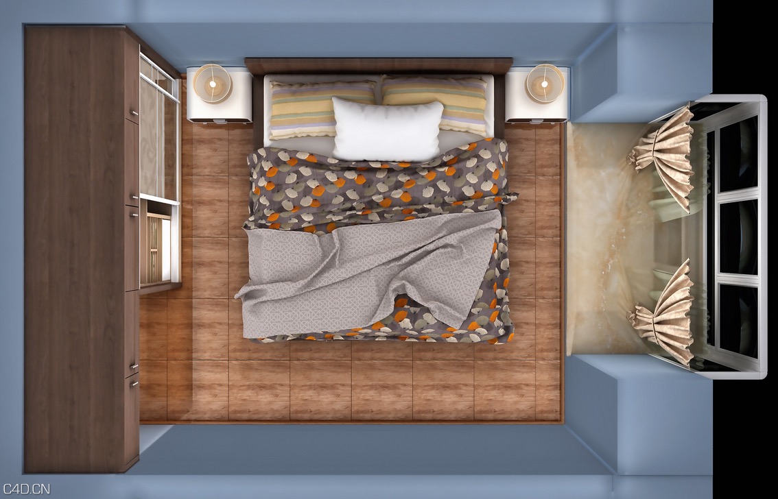单人卧室C4D for VRAY渲染工程 Single bedroom - C4D之家 - cinema4d_ 2015-11-27 00.50.29.jpg