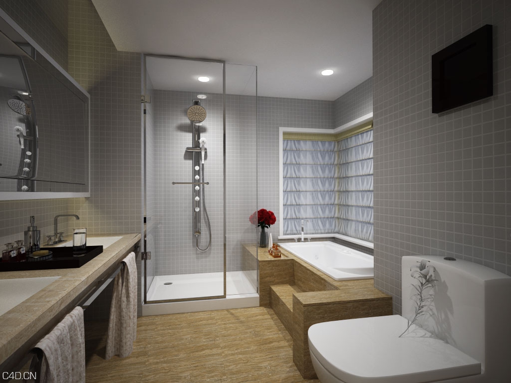 浴室、洗手间C4D FOR VRAY渲染工程模型 Shower Room - C4D之家 - 浴室.jpg