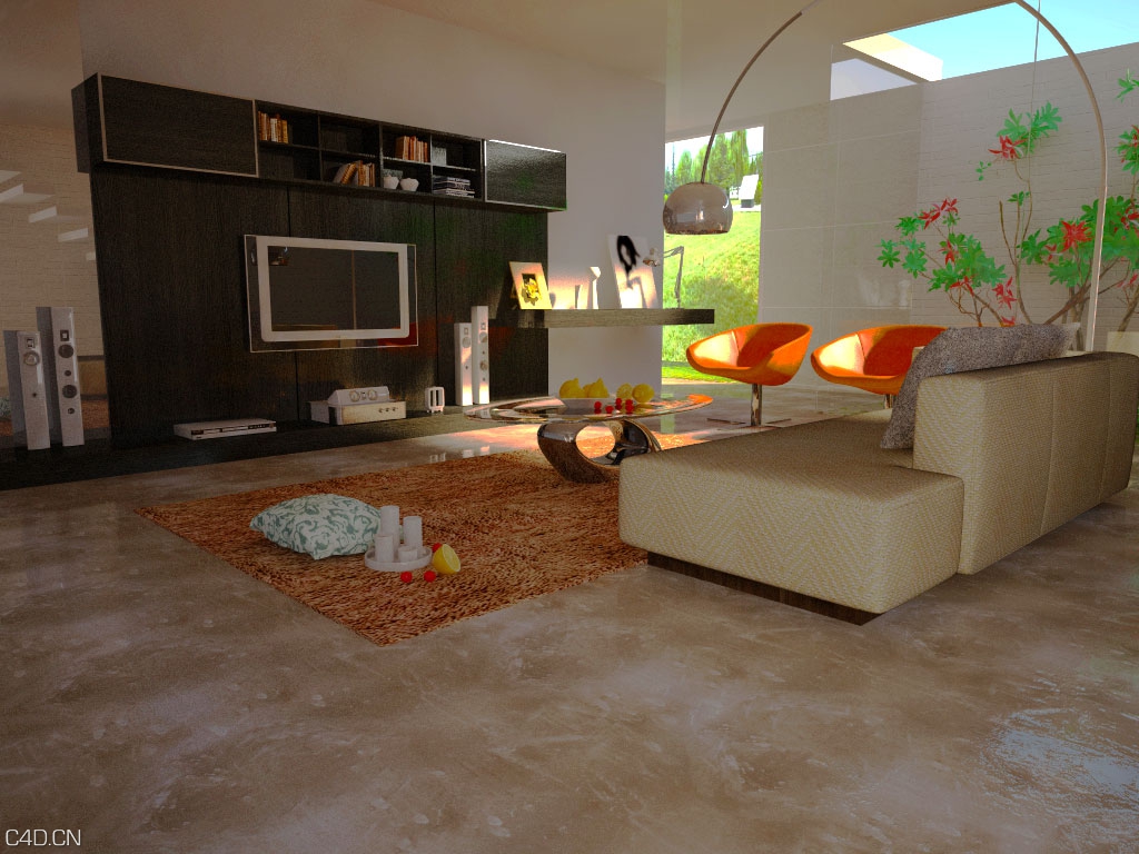 客厅C4D for vray模型 A living room - C4D之家 - 室内2.jpg