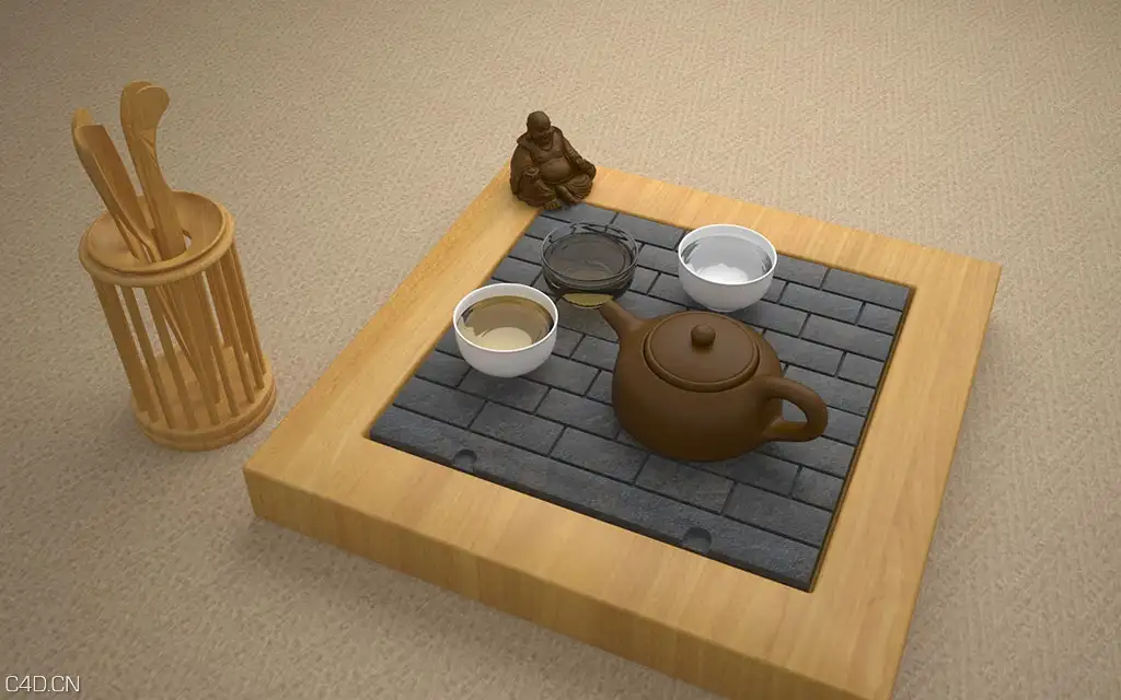 功夫茶具C4D模型（c4d for vray）Tea set - C4D之家 - 功夫茶具.jpg