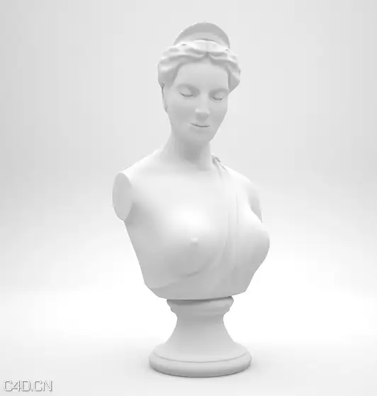 女性半身雕像C4D模型（c4d for vray）Female statue