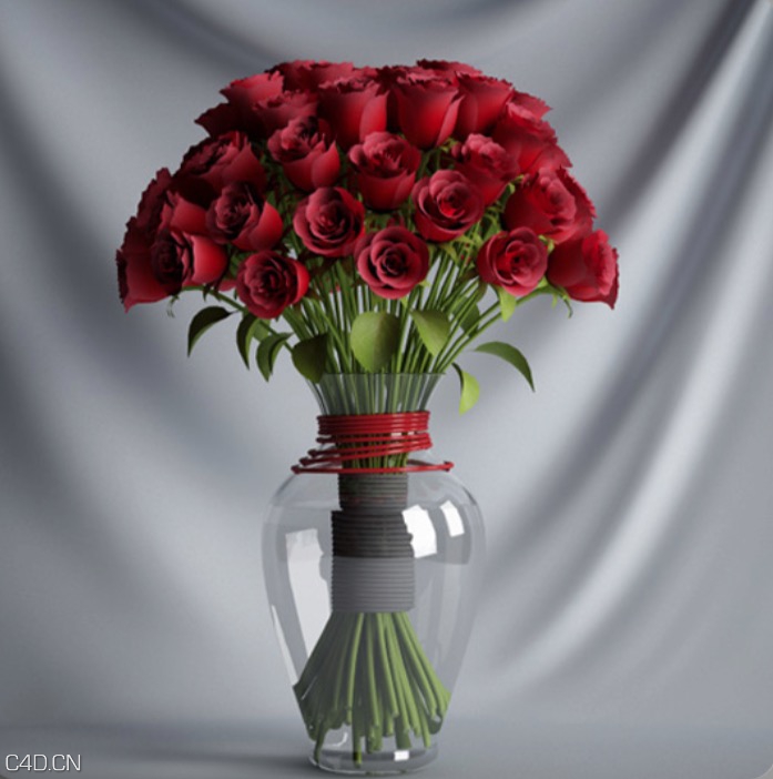 玫瑰花瓶、玫瑰插花C4D模型 Rose vase - C4D之家 - cinema4d_ 2015-12-03 21.02.12.jpg