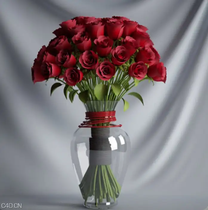 玫瑰花瓶、玫瑰插花C4D模型 Rose vase - C4D之家 - cinema4d_ 2015-12-03 21.02.12.jpg