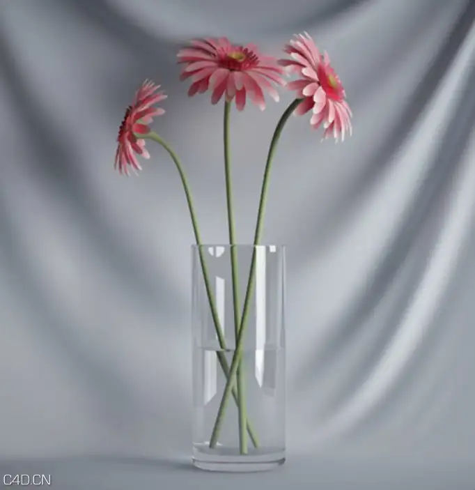 插花花瓶：粉红色菊花C4D模型 Chrysanthemum vase - C4D之家 - cinema4d_ 2015-12-03 22.11.18.jpg