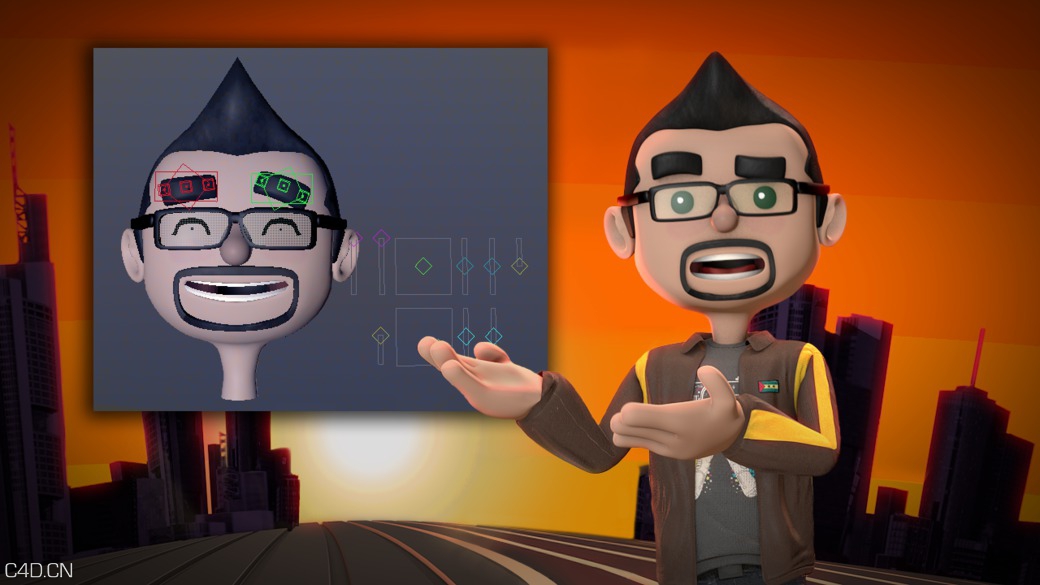 C4D角色绑定动画教程：人物面部表情之嘴唇同步装置制作教程