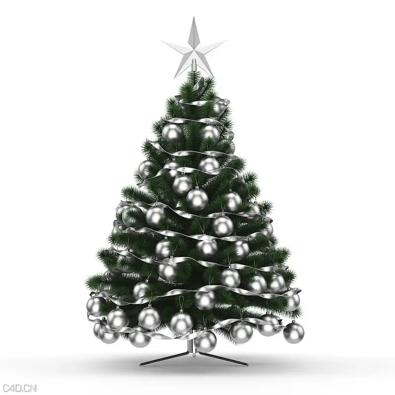 圣诞节装饰品：圣诞树C4D模型 CHRISTMAS TREE 3D MODEL - C4D之家 - cgaxis_models_39_08a.jpg
